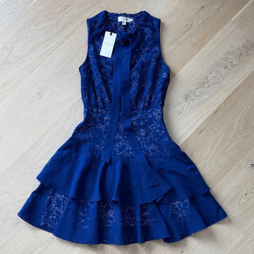 NWT! Ted Baker Blue Floral Mini Dress